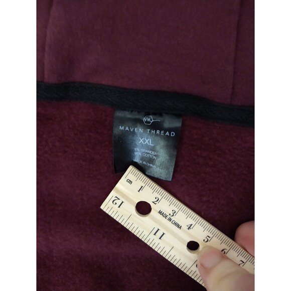 Maven Thread Full Zip Track Jacket Ponte Knit Size XXL Colorblock Burgundy Cream - Picture 12 of 16